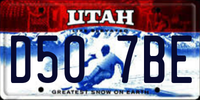 UT license plate D507BE