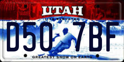 UT license plate D507BF
