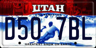 UT license plate D507BL