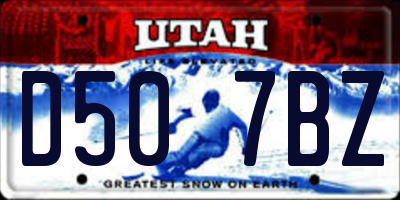 UT license plate D507BZ
