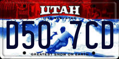 UT license plate D507CD