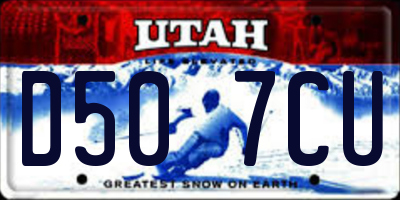 UT license plate D507CU