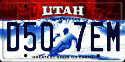 UT license plate D507EM