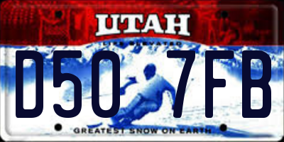 UT license plate D507FB
