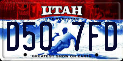 UT license plate D507FD