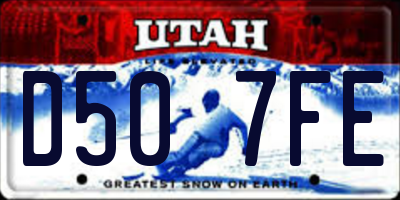 UT license plate D507FE