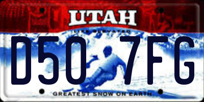 UT license plate D507FG