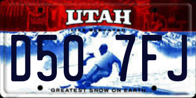UT license plate D507FJ