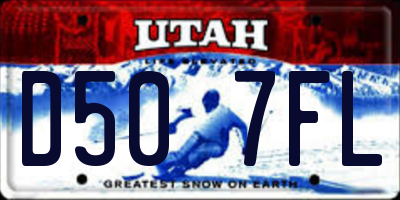 UT license plate D507FL