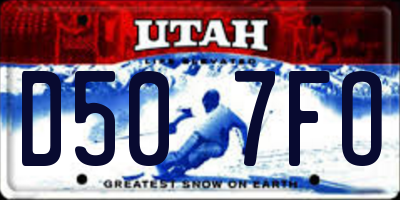 UT license plate D507FO
