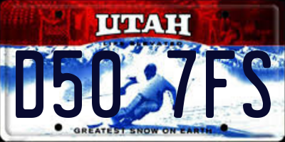 UT license plate D507FS