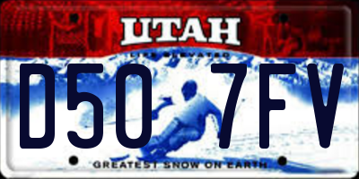 UT license plate D507FV
