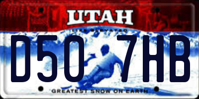 UT license plate D507HB