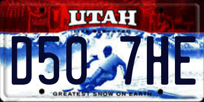 UT license plate D507HE
