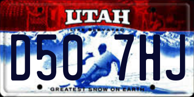 UT license plate D507HJ
