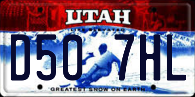 UT license plate D507HL