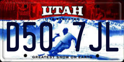 UT license plate D507JL