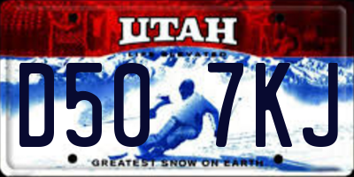 UT license plate D507KJ