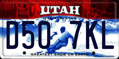 UT license plate D507KL