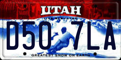 UT license plate D507LA