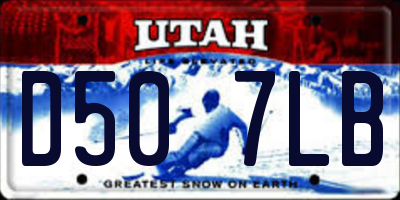 UT license plate D507LB