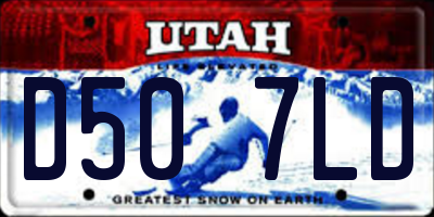 UT license plate D507LD