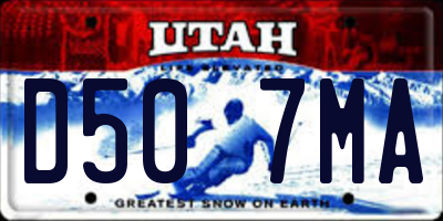 UT license plate D507MA