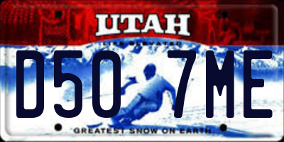 UT license plate D507ME