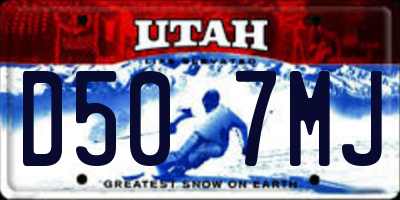 UT license plate D507MJ
