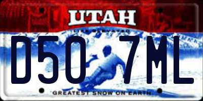 UT license plate D507ML