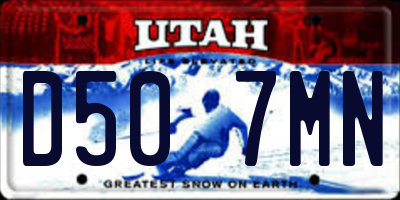 UT license plate D507MN