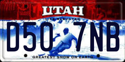 UT license plate D507NB