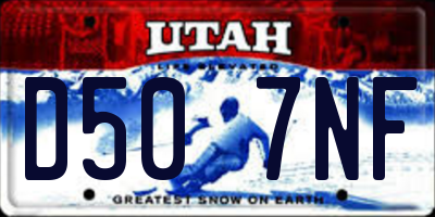 UT license plate D507NF