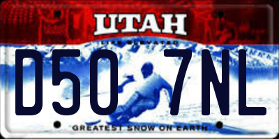 UT license plate D507NL
