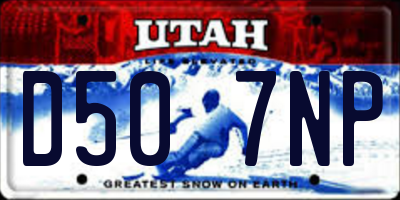 UT license plate D507NP