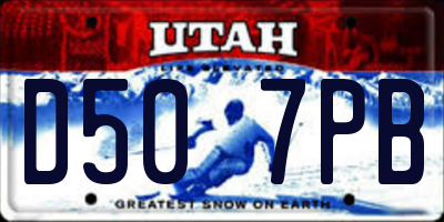 UT license plate D507PB