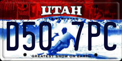 UT license plate D507PC