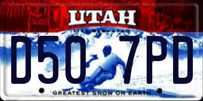 UT license plate D507PD