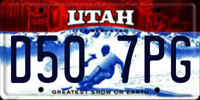 UT license plate D507PG