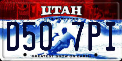 UT license plate D507PI