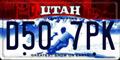 UT license plate D507PK