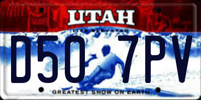 UT license plate D507PV