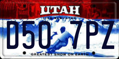 UT license plate D507PZ