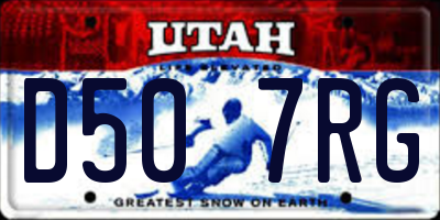 UT license plate D507RG