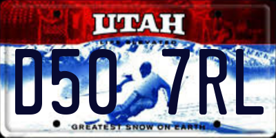 UT license plate D507RL