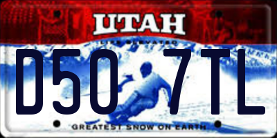 UT license plate D507TL