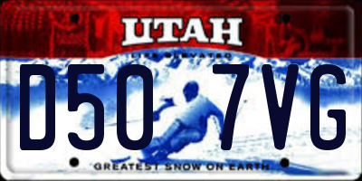 UT license plate D507VG