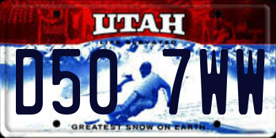 UT license plate D507WW