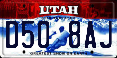 UT license plate D508AJ