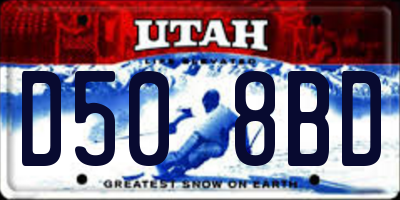 UT license plate D508BD